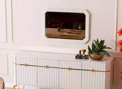 Sideboard Spiegel Design Möbel Konsole Holz Wohnzimmer Designer